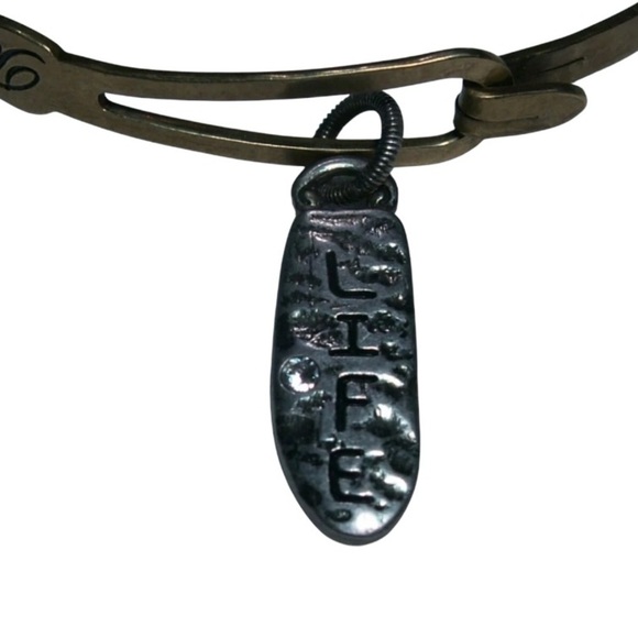 BRIGHTON Gold & Silver Tone Charm Bangle Bracelet Courage Life 0860 - Picture 8 of 8